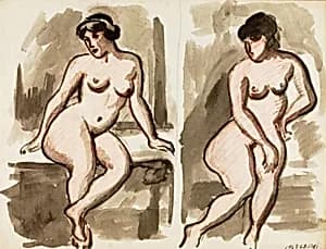 Two Female Nudes by Carl Newman