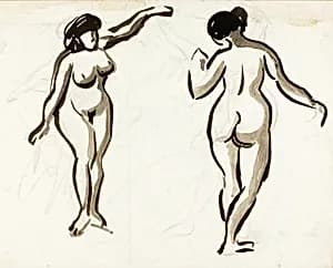 Two Female Nudes by Carl Newman