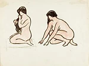 Two Female Nudes by Carl Newman