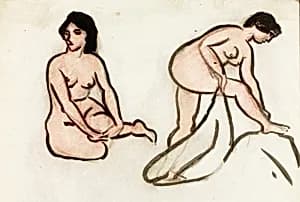 Two Female Nudes by Carl Newman