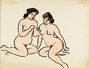Two Female Nudes by Carl Newman