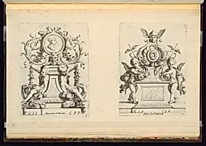 Two Ornament Designs by Nicolas Pierre Loir, French, 1624 - 1679