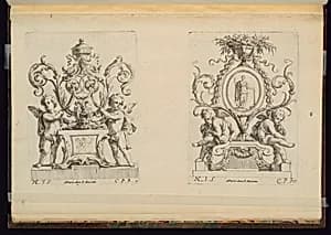 Two Ornament Designs by Nicolas Pierre Loir, French, 1624 - 1679