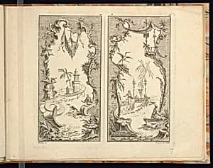 Two Panel Designs by Bellay, French, active from 1734