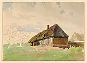 Two Peasant Houses by Eugène Edouard Soulès, French, 1811–1876
