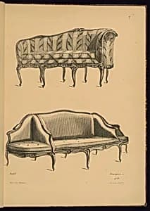 Two Sofa Designs by Radel, German, active 1760 – 1770