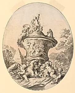 Vase in Landscape by Unknown