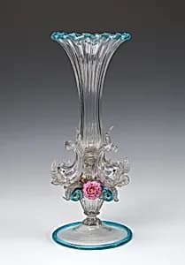 Vase with Dolphins and Flowers by Compagnia di Venezia e Murano (CVM), active 1877-1919