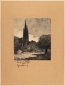 Village Scene by Désiré-Lucas, French