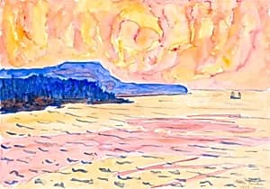 Watercolor no. 6, Blue Coast