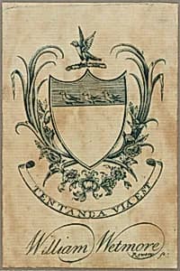 William Wetmore Bookplate by Paul Revere