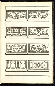 Window Balustrade Designs by Jean François Forty, active 1775 – 1790