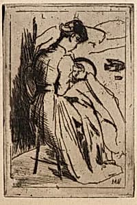 Woman Embroidering by J. Alden Weir