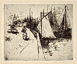 Woman on the Quay, Honfleur by John Henry Twachtman