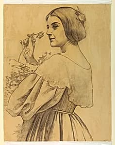 Woman with Flowers by Francis Augustus Lathrop, (American, 1849–1909)