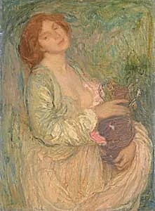 Woman with Vase by Edmond Francois Aman-Jean, French