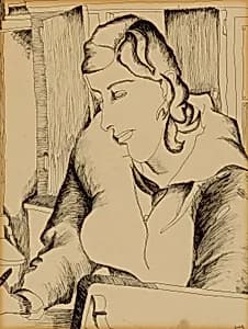 Woman Writing by Zabitz