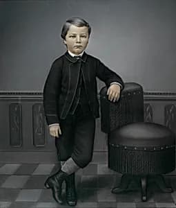 Young Boy in Black Suit by Unidentified
