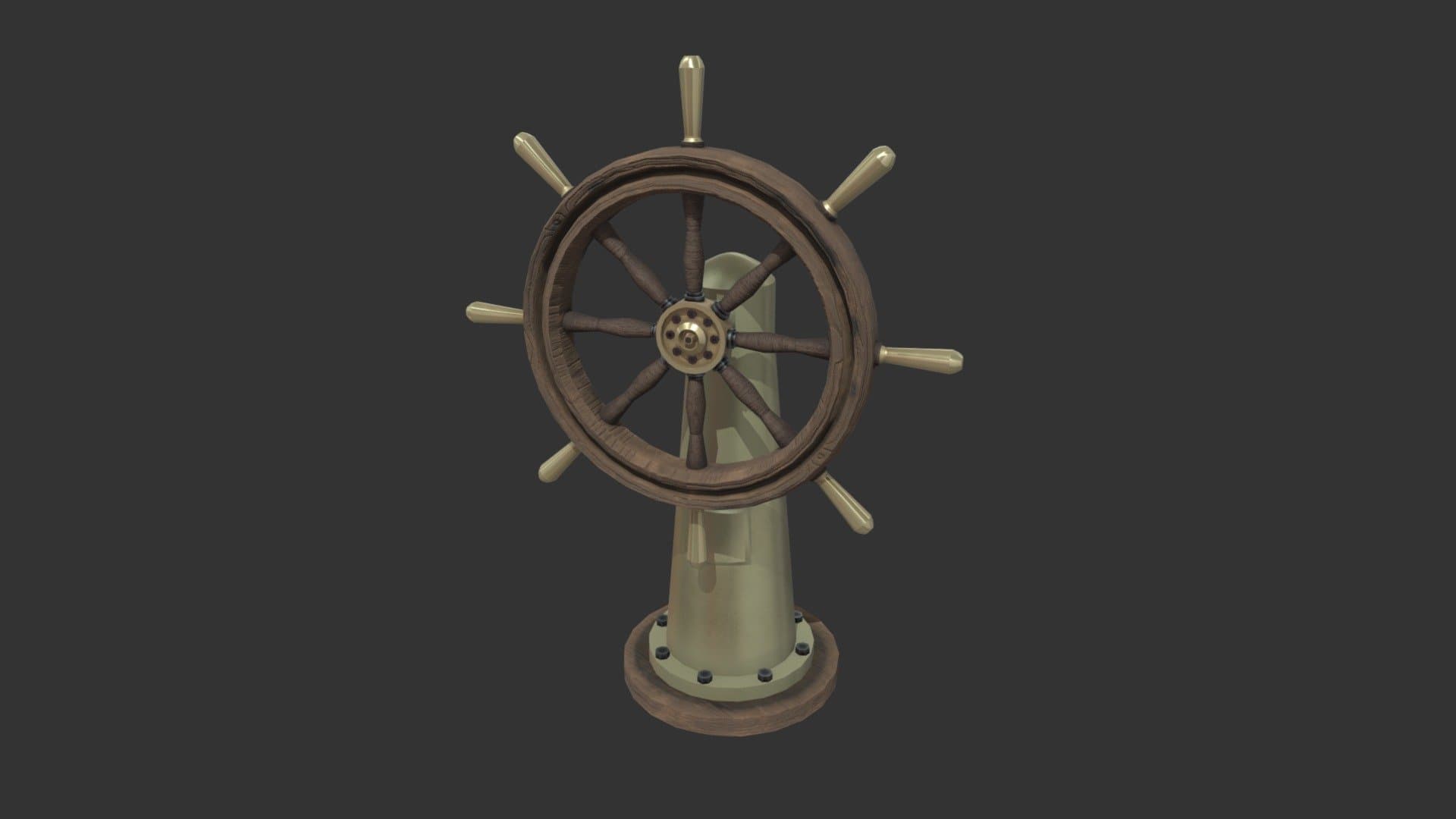 Old ship steering wheel