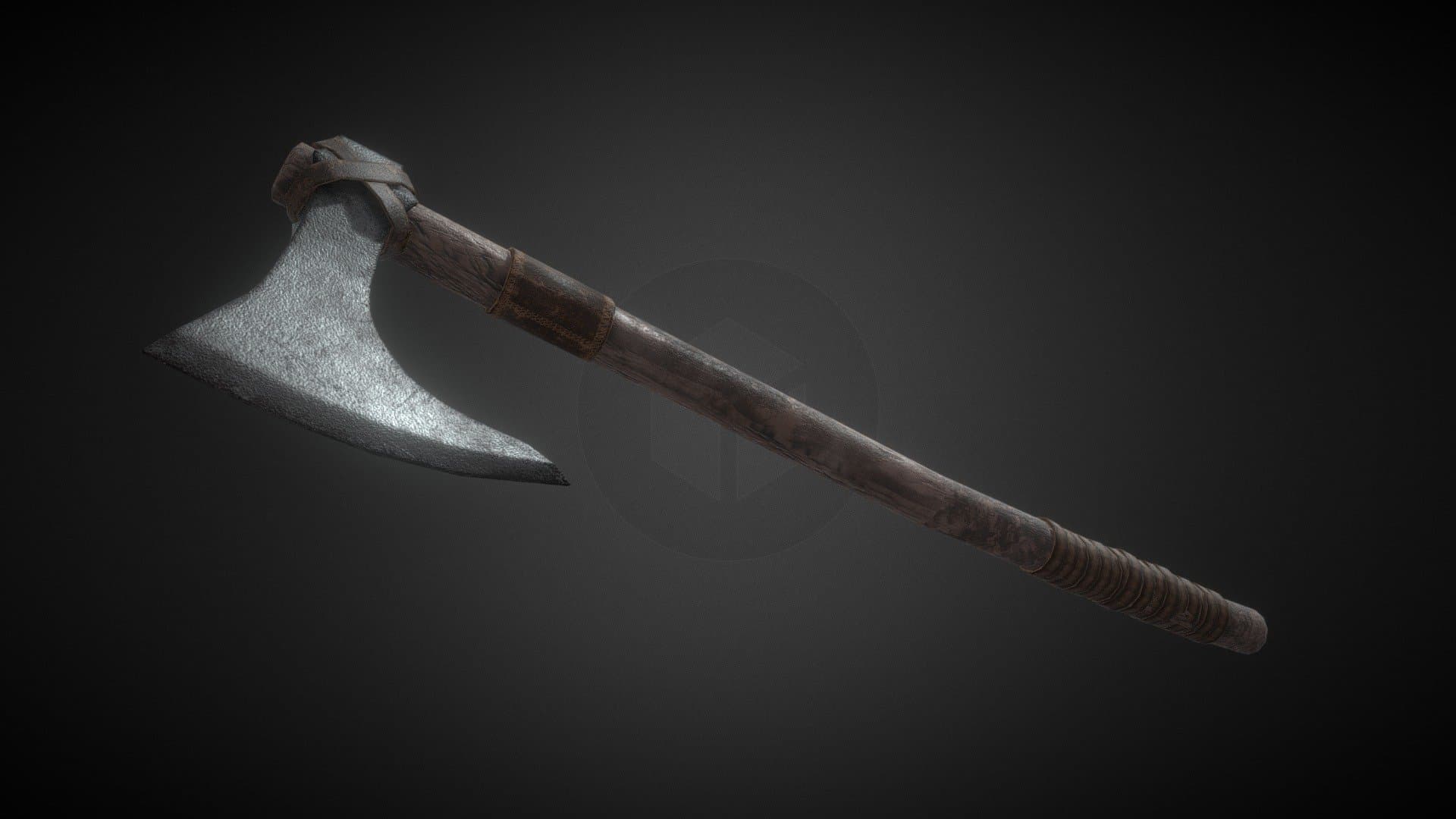 LOW POLY VIKING AXE GAME ASSET