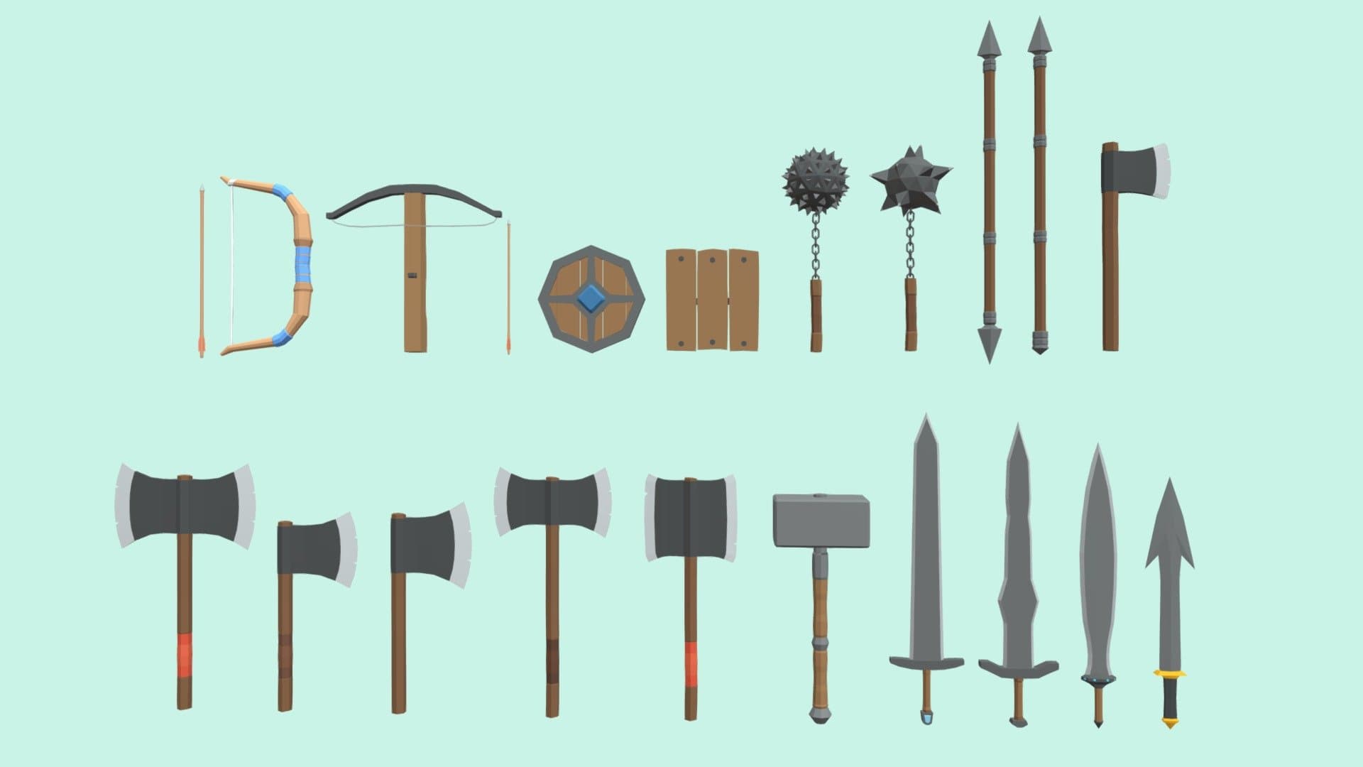 Lowpoly Medieval Weapon Pack