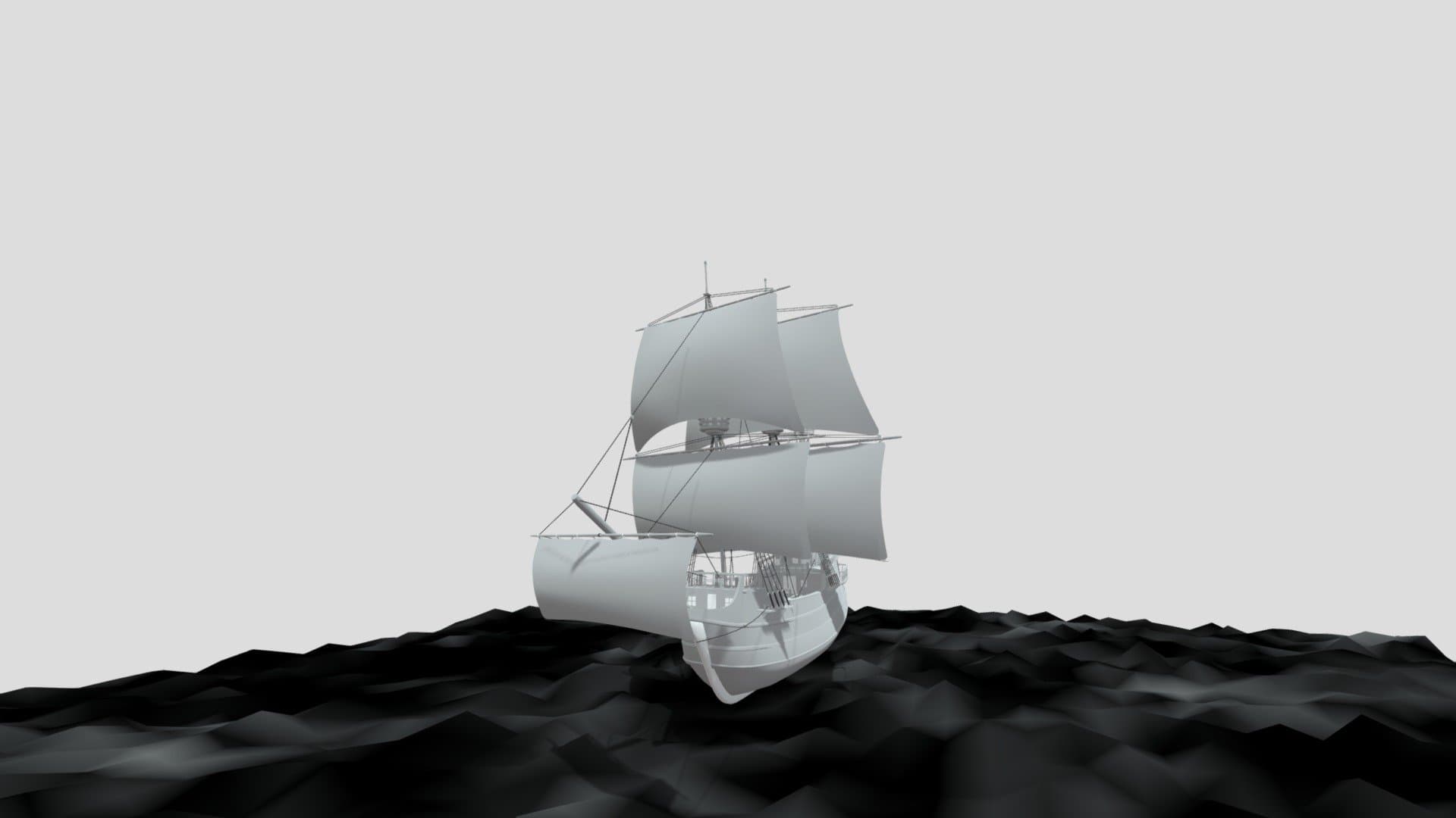 Medieval Ship Sailing