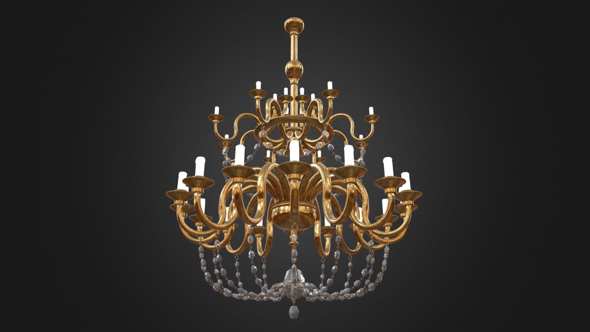Antique Unlit Brass Chandelier | Free