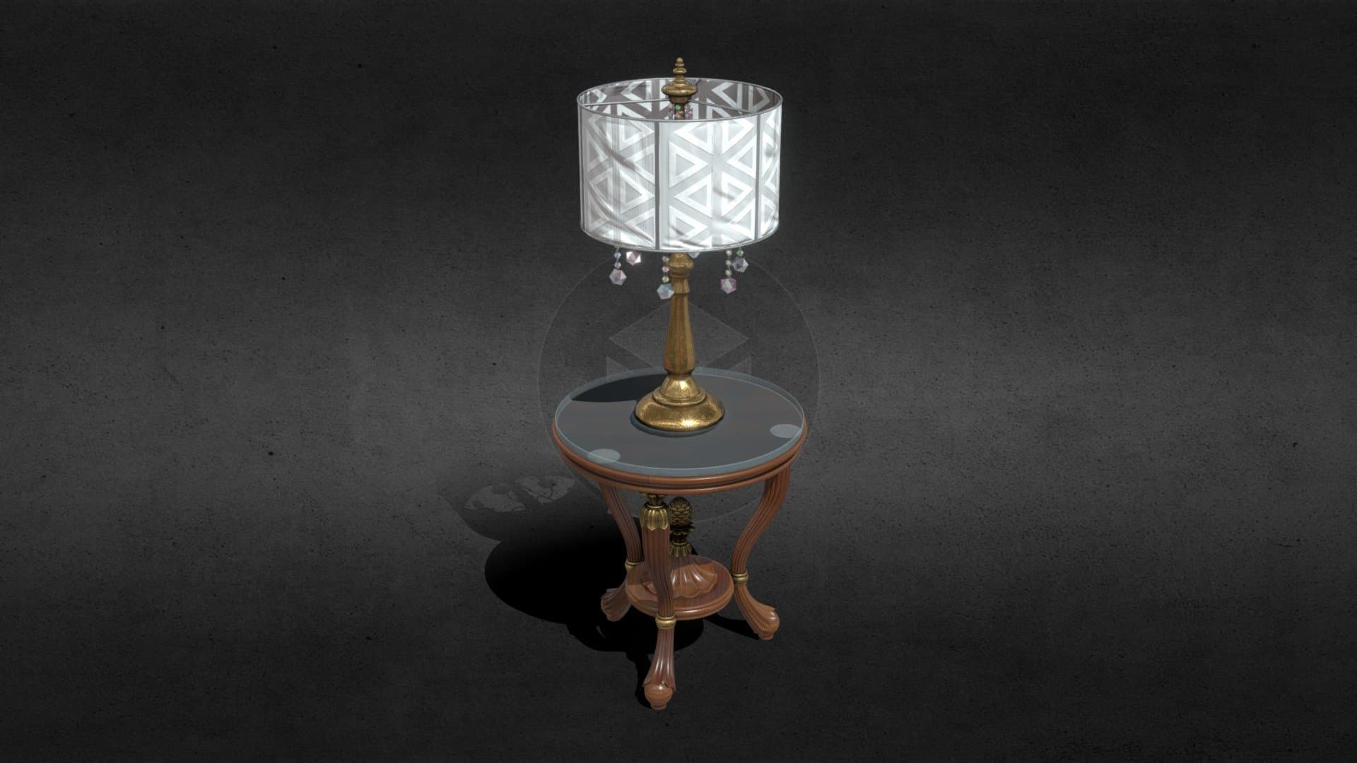 Small table and lamp-HiPory-4K-MaterialTest
