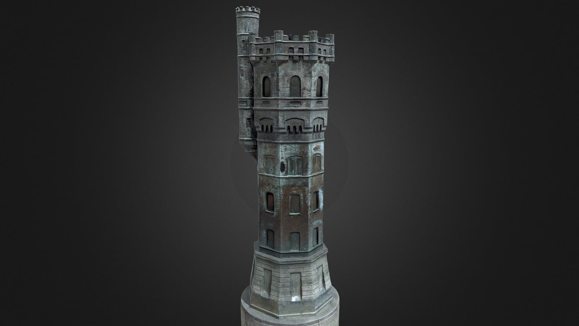 Fountain with a water tower