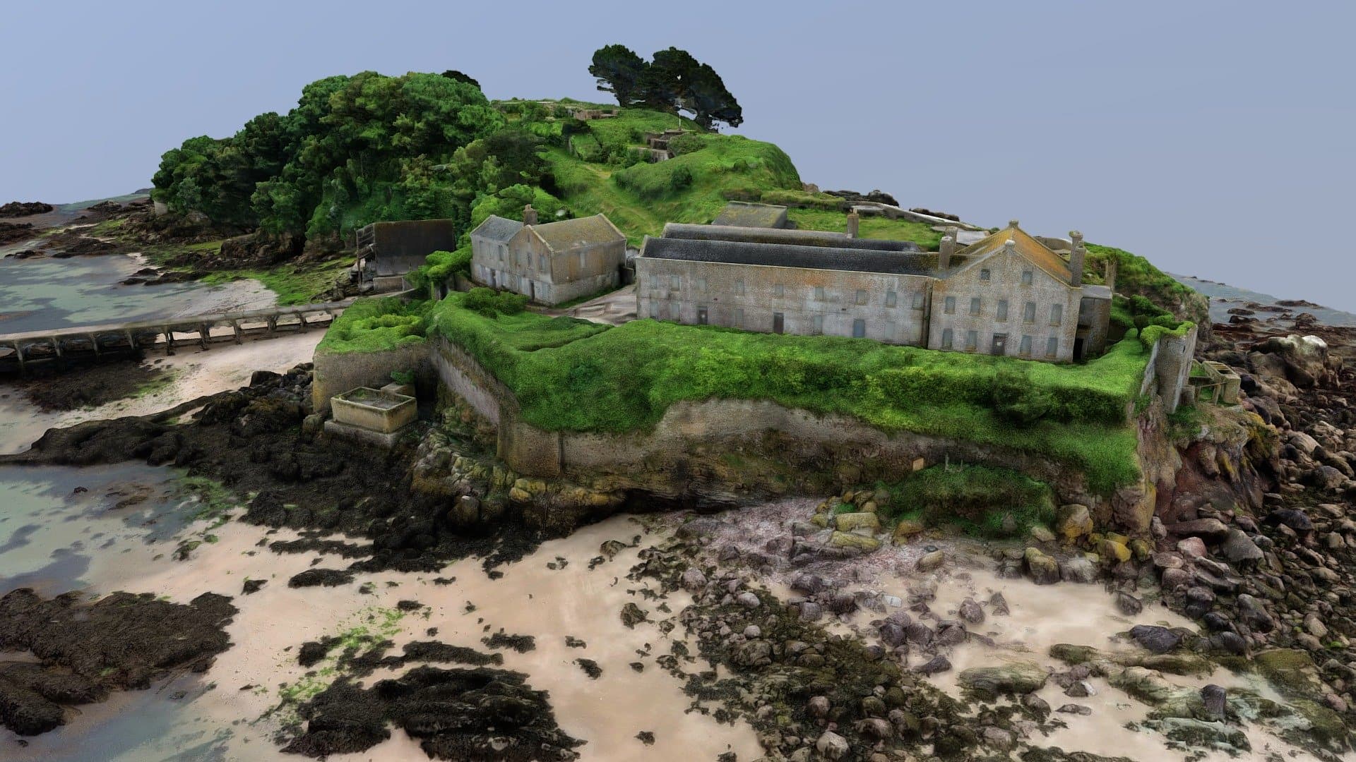 Drake's Island in Plymouth Sound UK