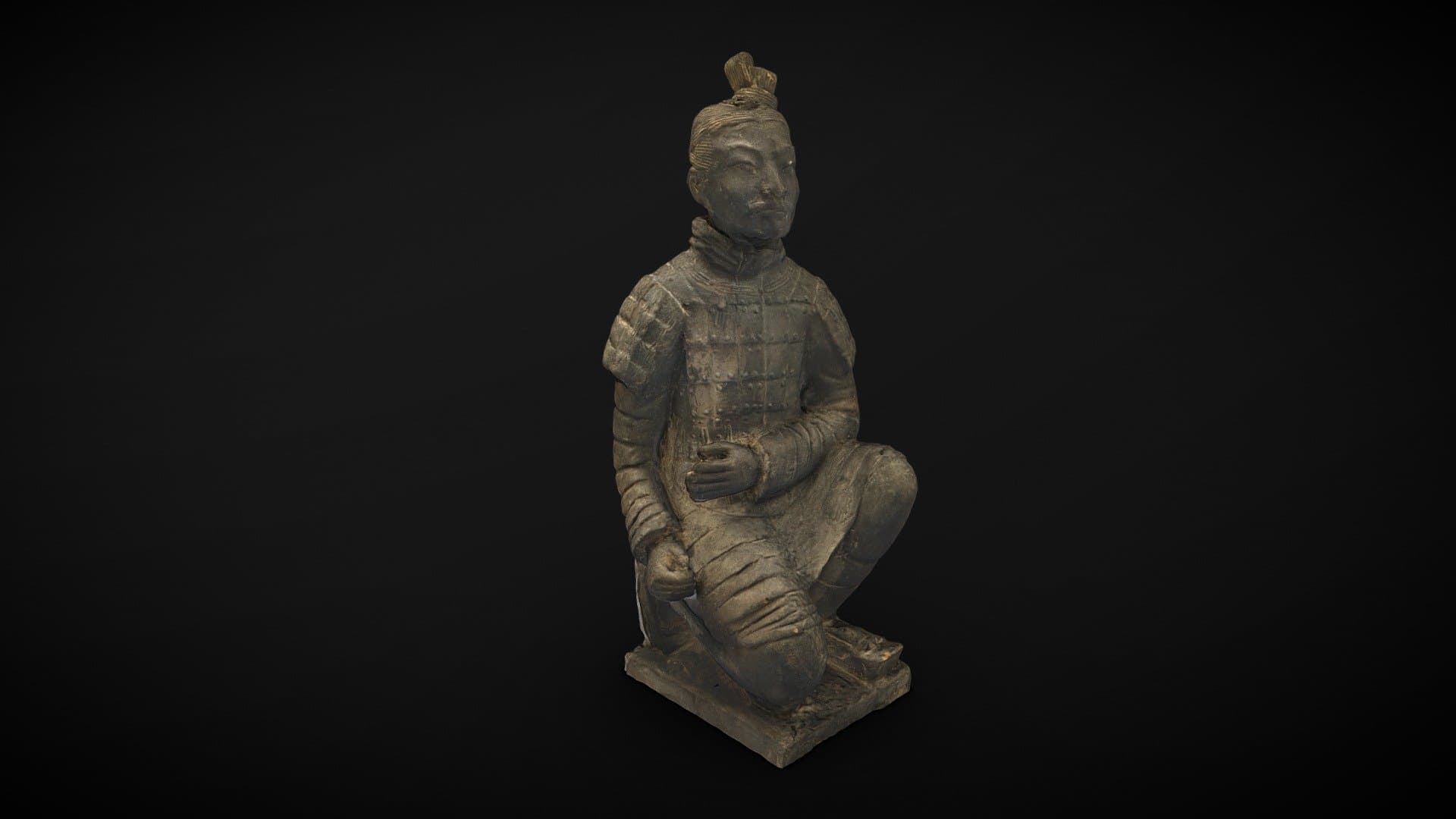 Chinese Kneeling Archer Qin Dynasty Raw Scan