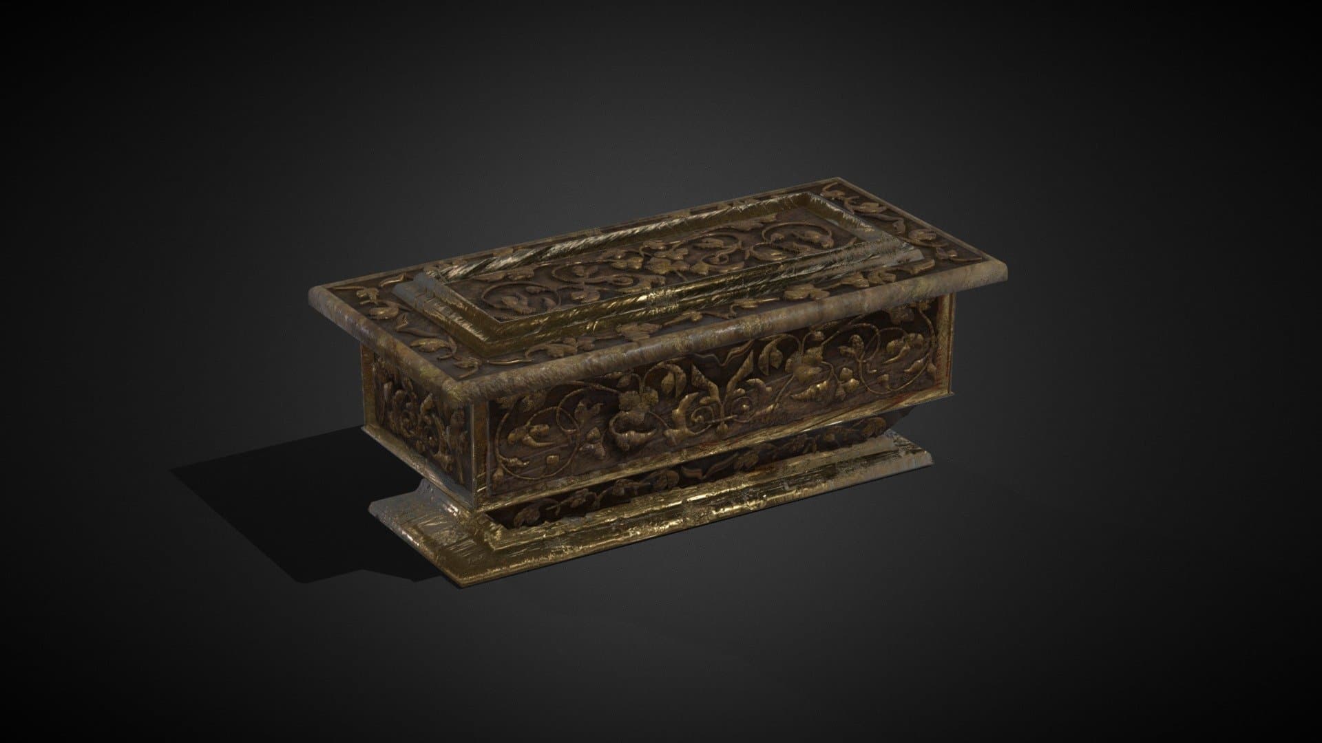16th Century Gilded Wood Coffer