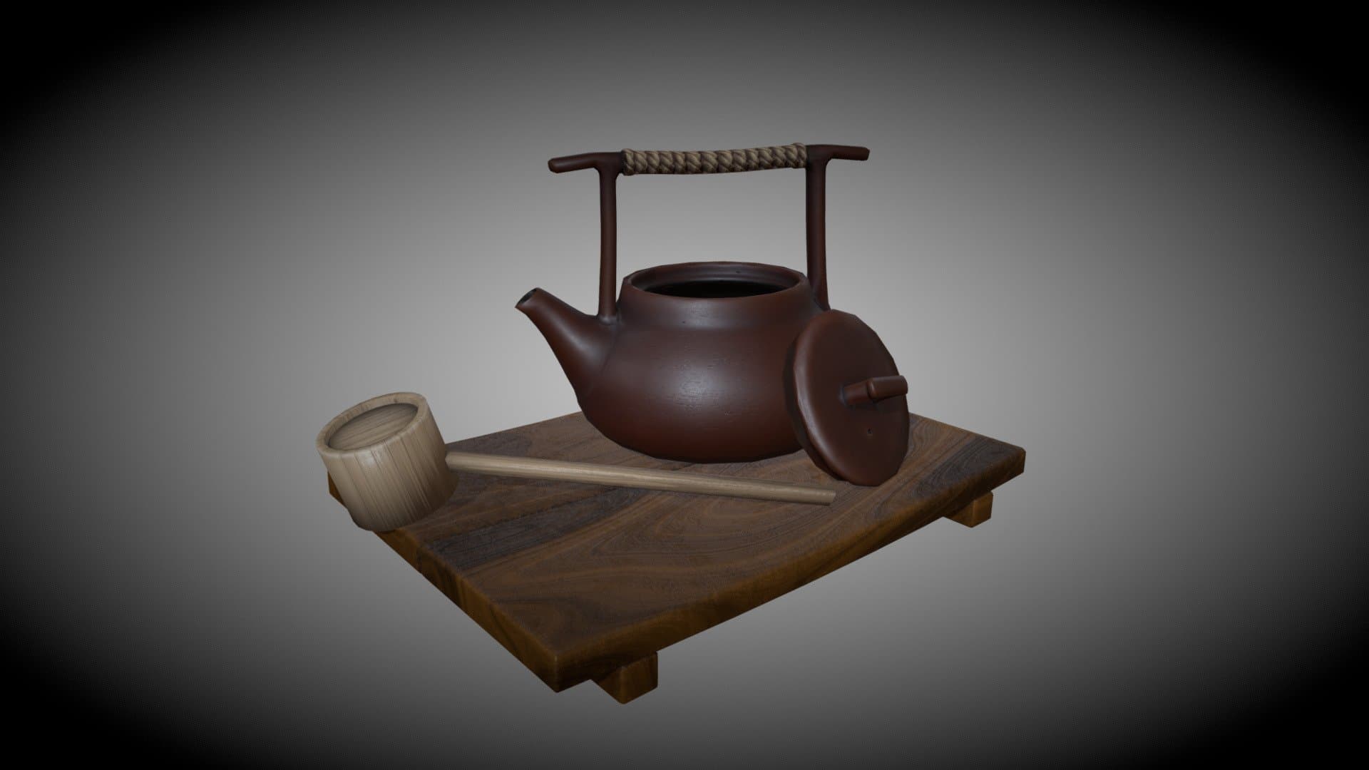 Clay teapot with some accessories