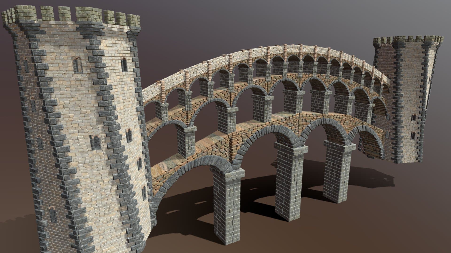 Medieval Heptagonal Towers Connected