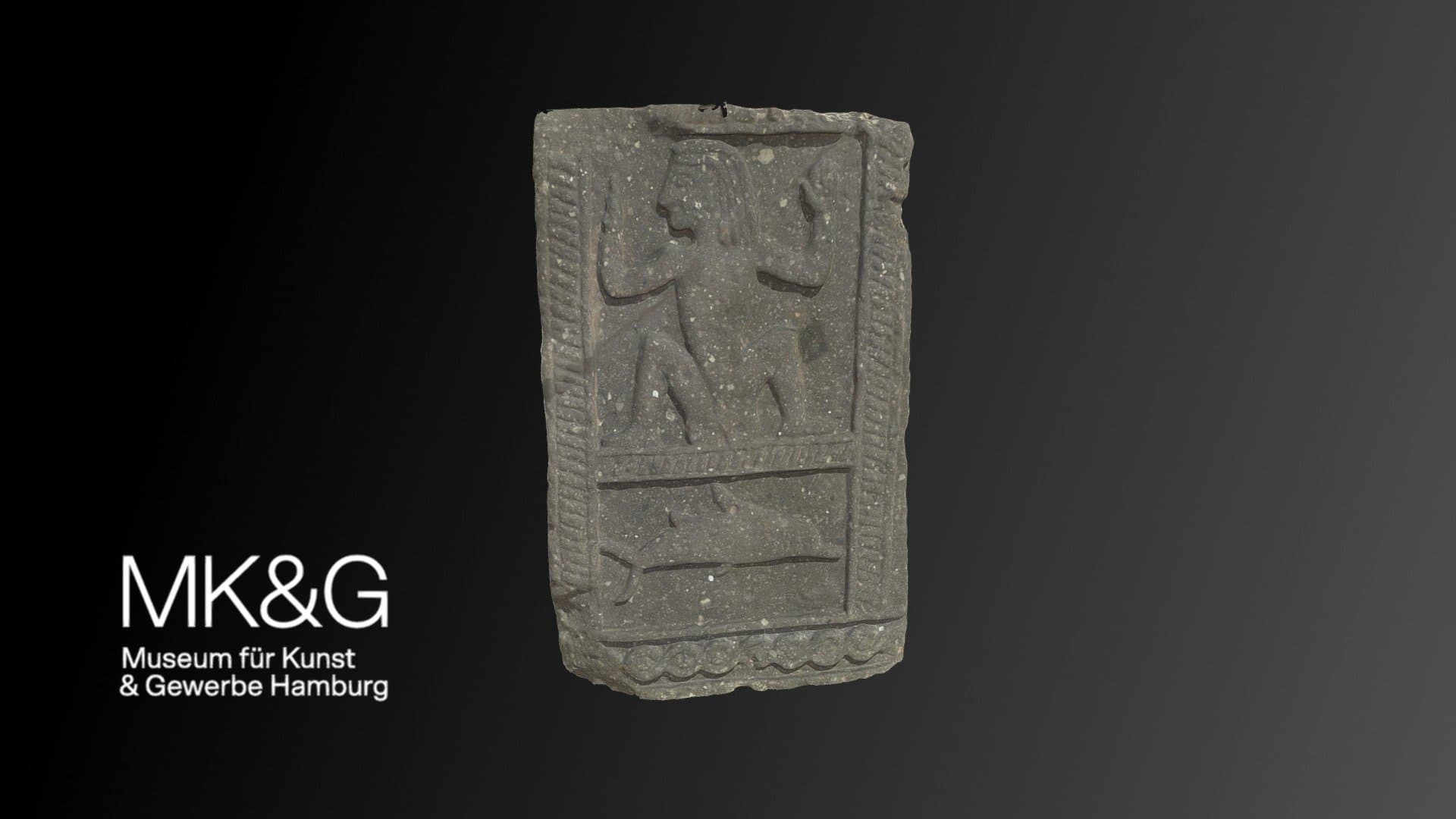 Fragment eines Treppensteinreliefs