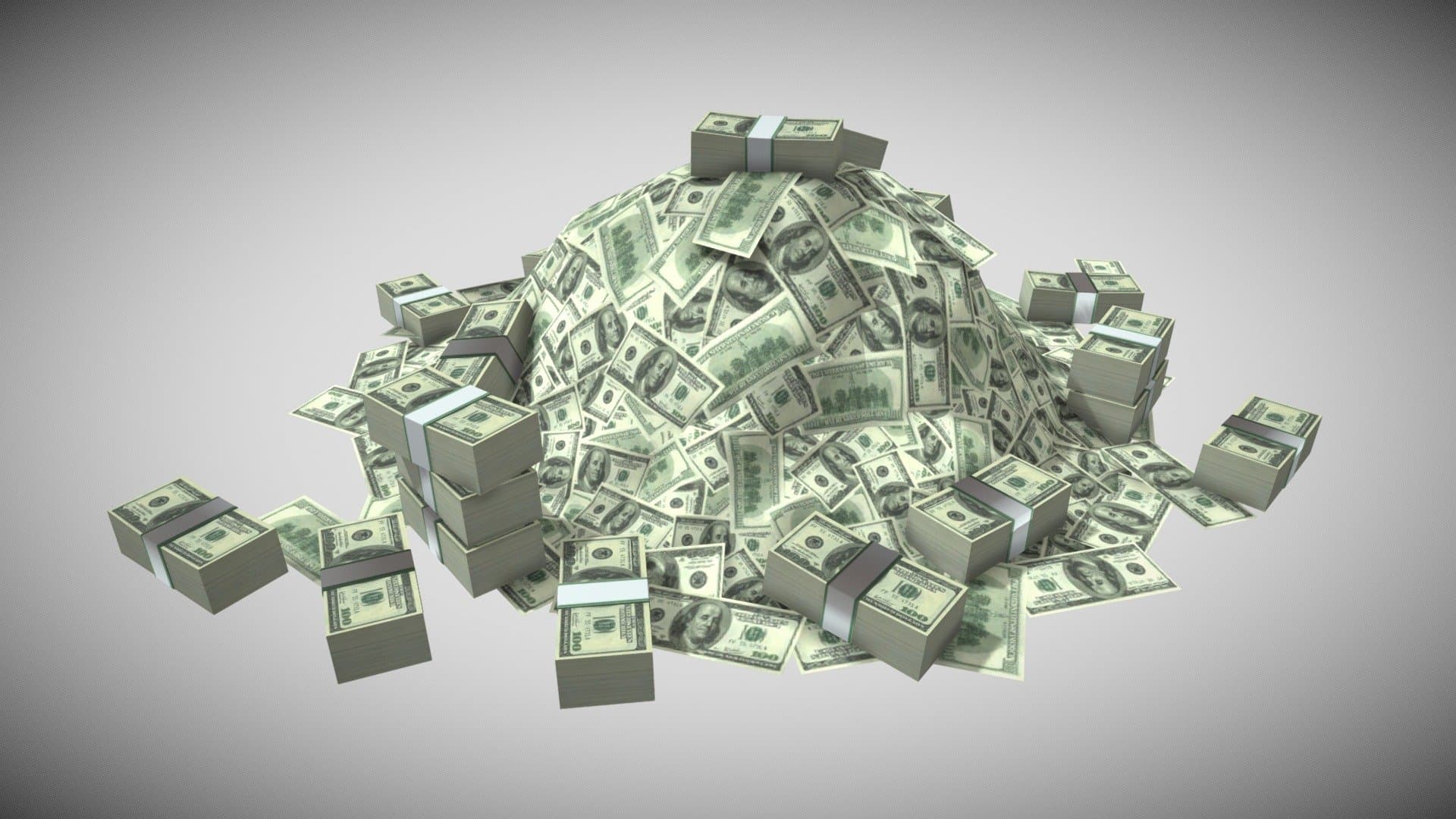 Cash Pile and Money Stacks