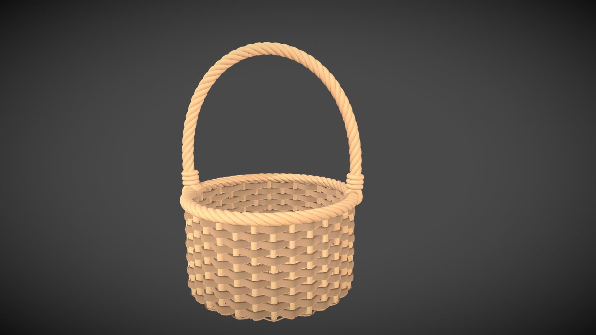 Wicker Basket 3d Model