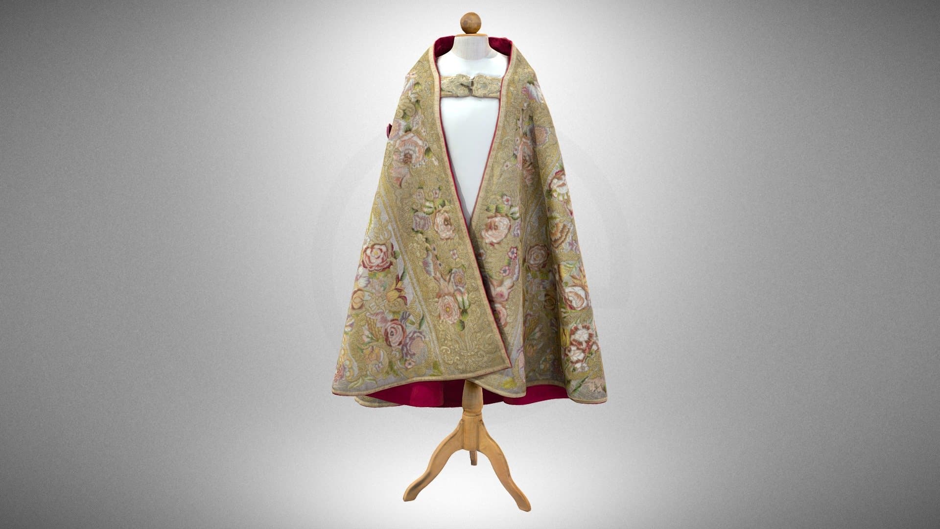 Cope from a rose liturgical vestment set