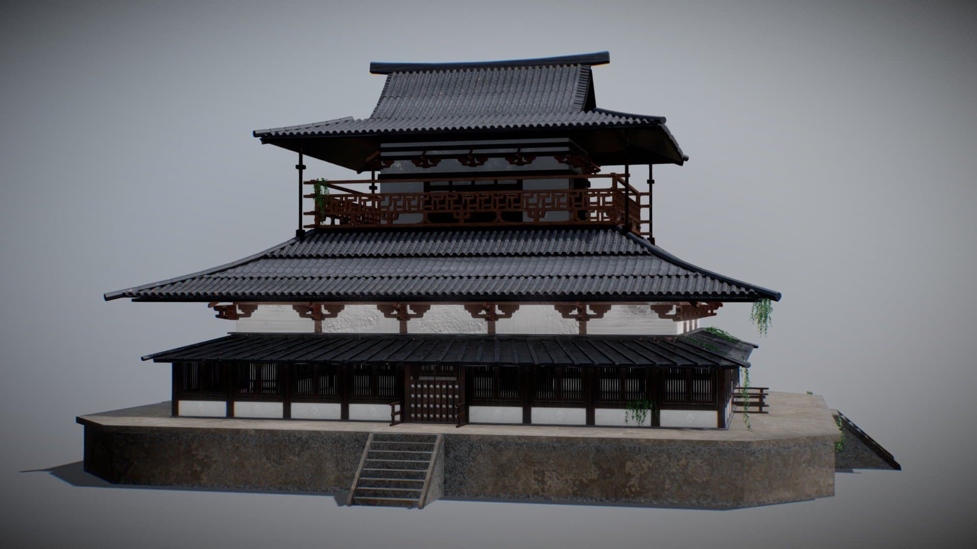Japanese Hōryū-ji Temple (Replica)