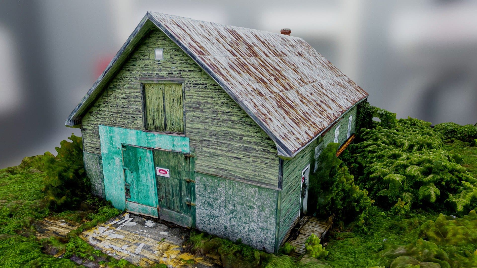 Green Utility Shed Photogrammetry Model