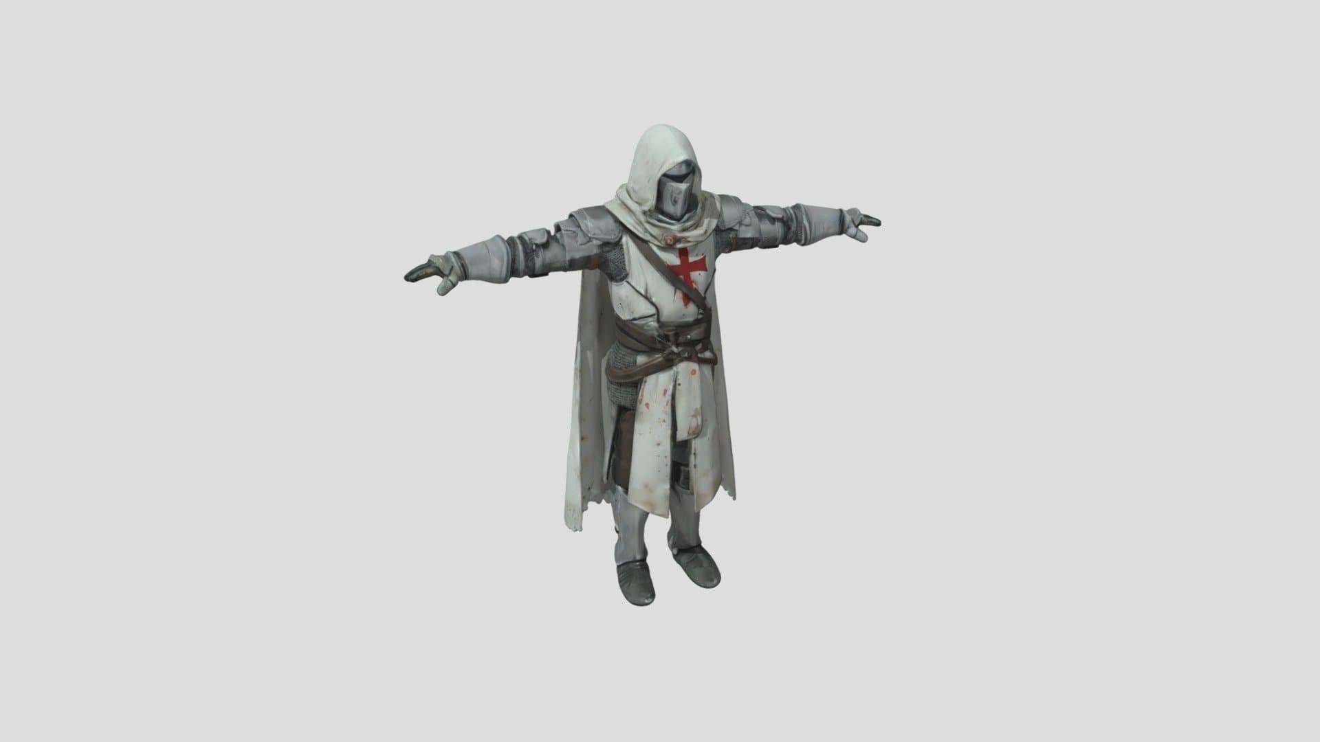 medieval crusader knight clad