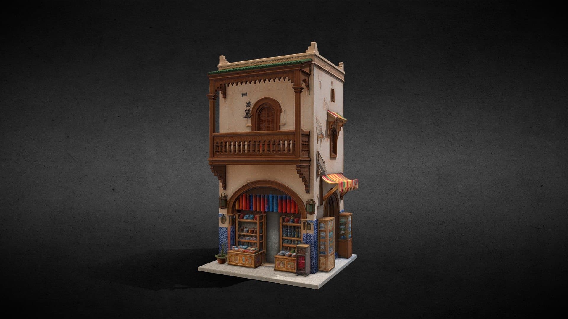 Moroccan Balcony Facade – Stylized Tier I