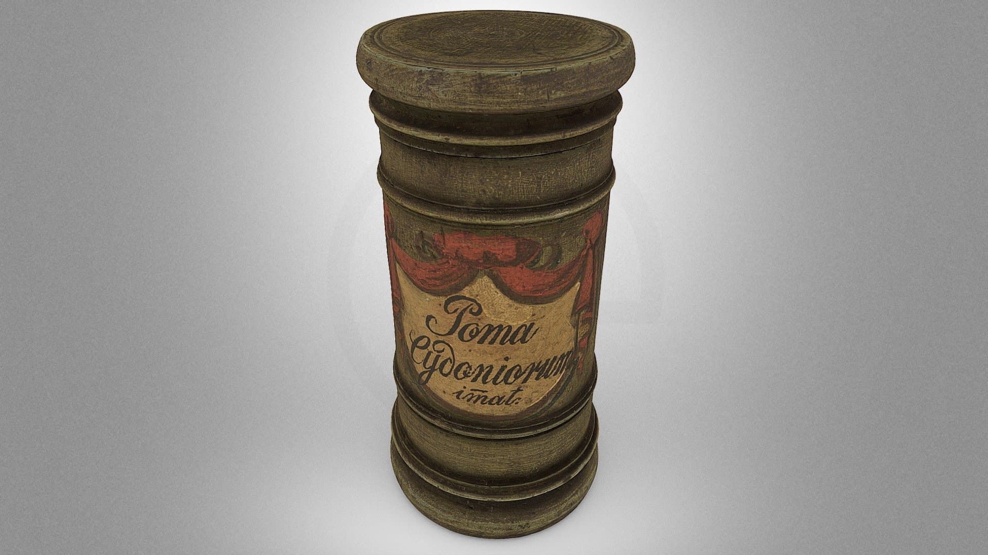 Wooden apothecary vessel for dried quince fruit
