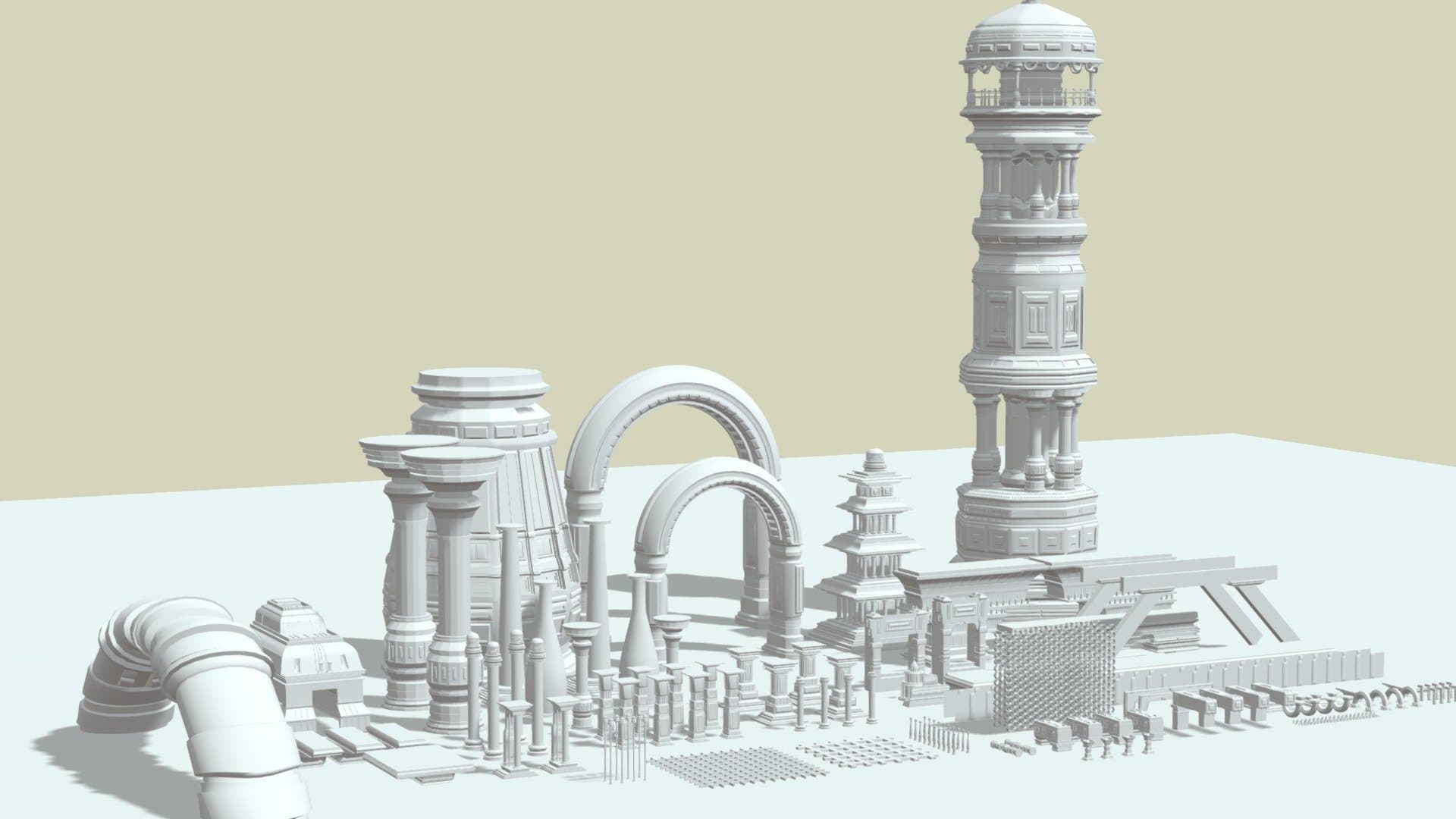 Ancient Arch High-Poly, Film-grade 3d Model Pack