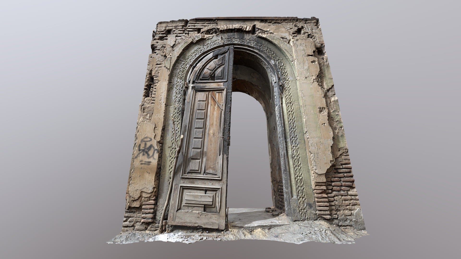 Burnt church entrance