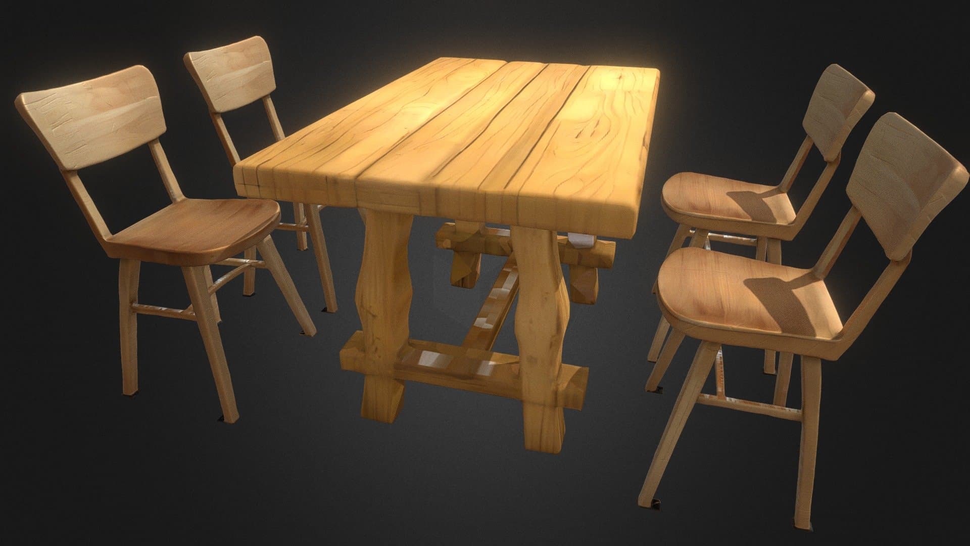 Wooden Chairs And Table